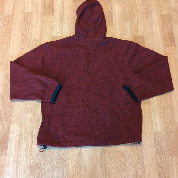 Cabelas Full Zip Jacket Coat Mens Large Burgandy Maroon Pockets Hood Outdoor - Picture 7 of 7